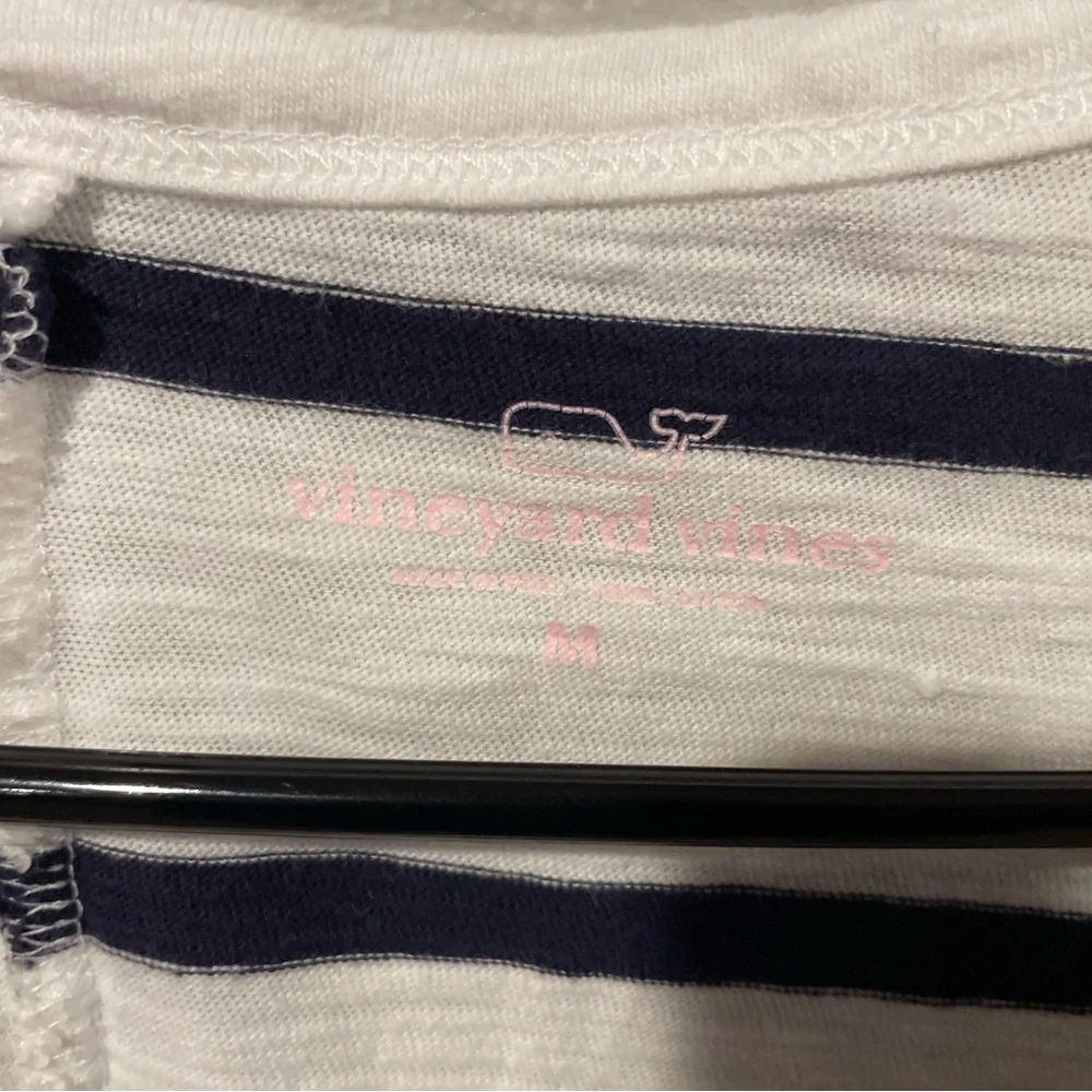 Vineyard Vines Striped Navy and White Women's Top - Picture 2 of 2